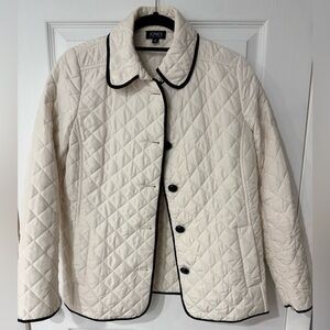 Jones New York Cream Quilted Puffer Jacket